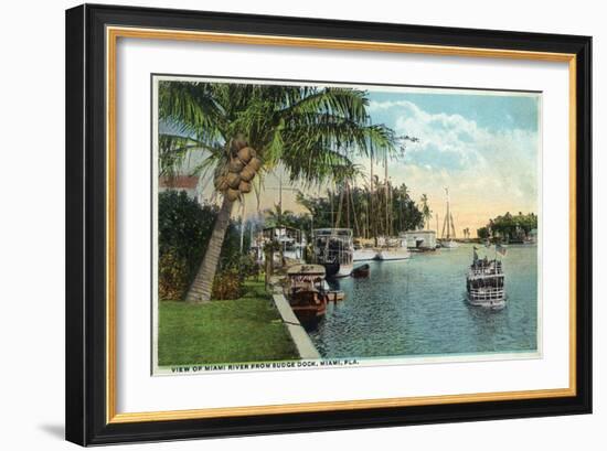 Miami, Florida - Miami River from Budge Dock-Lantern Press-Framed Art Print