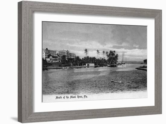 Miami, Florida - Mouth of the Miami River Scene-Lantern Press-Framed Art Print