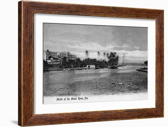 Miami, Florida - Mouth of the Miami River Scene-Lantern Press-Framed Art Print