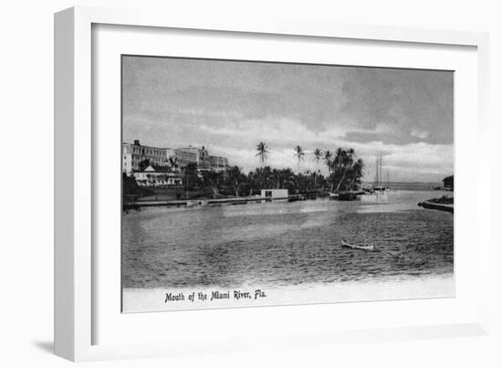 Miami, Florida - Mouth of the Miami River Scene-Lantern Press-Framed Art Print