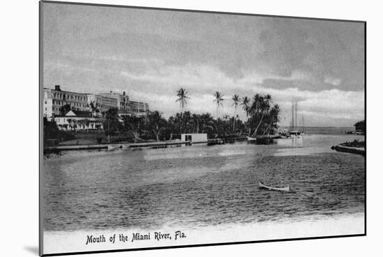 Miami, Florida - Mouth of the Miami River Scene-Lantern Press-Mounted Art Print