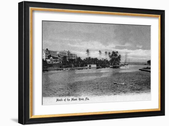 Miami, Florida - Mouth of the Miami River Scene-Lantern Press-Framed Art Print