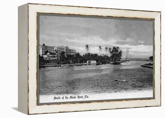 Miami, Florida - Mouth of the Miami River Scene-Lantern Press-Framed Stretched Canvas