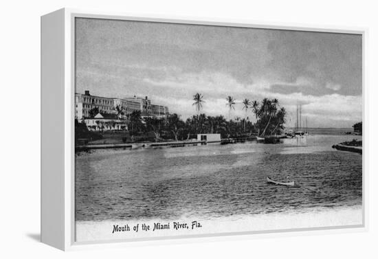 Miami, Florida - Mouth of the Miami River Scene-Lantern Press-Framed Stretched Canvas