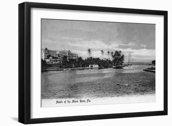 Miami, Florida - Mouth of the Miami River Scene-Lantern Press-Framed Premium Giclee Print