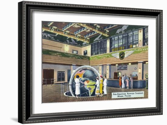 Miami, Florida - Pan-American Airways Terminal Interior View-Lantern Press-Framed Art Print