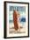 Miami, Florida - Pinup Girl Surfer-Lantern Press-Framed Art Print