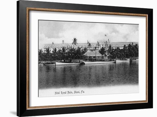 Miami, Florida - Royal Palm Hotel View from Water-Lantern Press-Framed Art Print