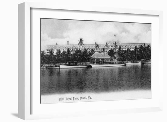 Miami, Florida - Royal Palm Hotel View from Water-Lantern Press-Framed Art Print