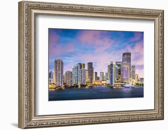 Miami, Florida Skyline at Brickell Key and Miami River.-SeanPavonePhoto-Framed Photographic Print