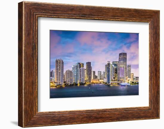 Miami, Florida Skyline at Brickell Key and Miami River.-SeanPavonePhoto-Framed Photographic Print