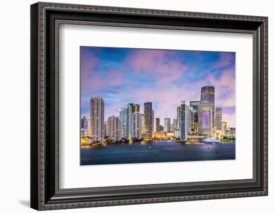 Miami, Florida Skyline at Brickell Key and Miami River.-SeanPavonePhoto-Framed Photographic Print