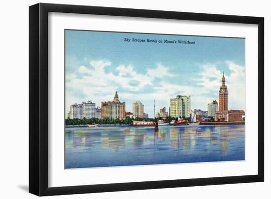 Miami, Florida - Skyline View of Skyscraper Hotels-Lantern Press-Framed Art Print