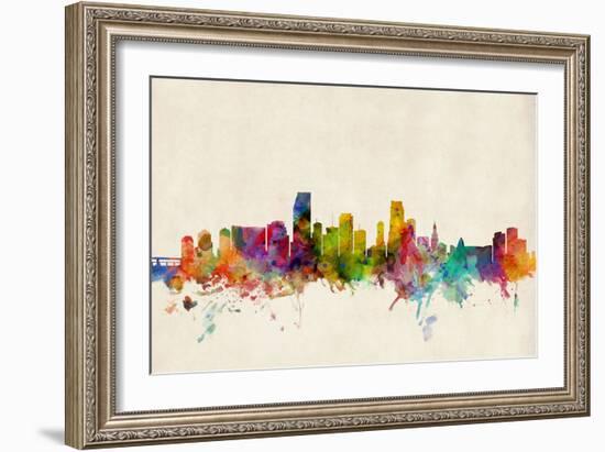 Miami Florida Skyline-Michael Tompsett-Framed Art Print