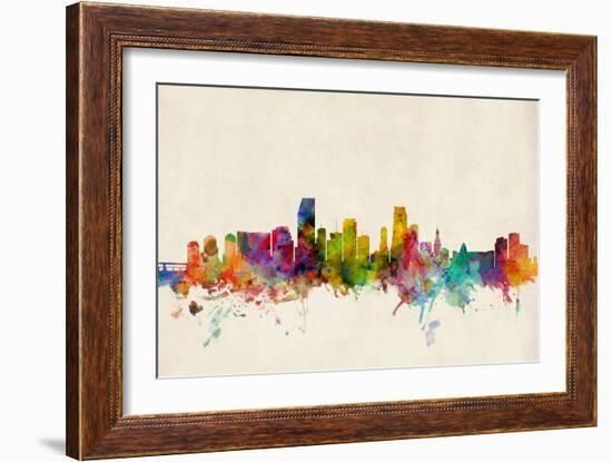 Miami Florida Skyline-Michael Tompsett-Framed Art Print