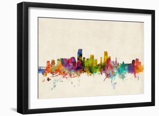 Miami Florida Skyline-Michael Tompsett-Framed Art Print