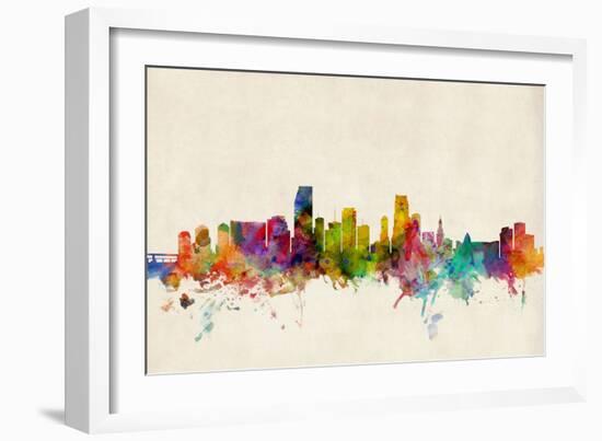 Miami Florida Skyline-Michael Tompsett-Framed Art Print