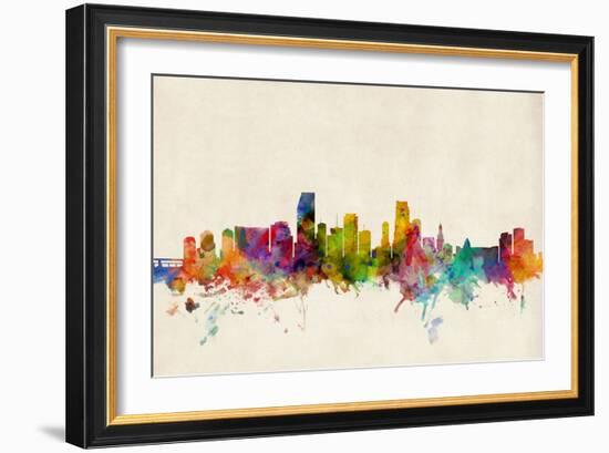 Miami Florida Skyline-Michael Tompsett-Framed Art Print