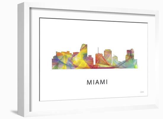 Miami Florida Skyline-Marlene Watson-Framed Giclee Print
