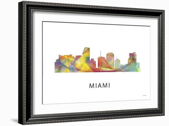 Miami Florida Skyline-Marlene Watson-Framed Giclee Print