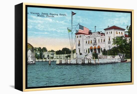 Miami, Florida - Villa Vizcaya, James Deering Estate Scene-Lantern Press-Framed Stretched Canvas