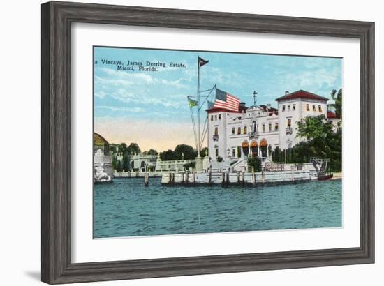 Miami, Florida - Villa Vizcaya, James Deering Estate Scene-Lantern Press-Framed Art Print