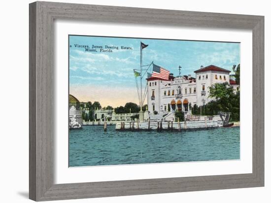 Miami, Florida - Villa Vizcaya, James Deering Estate Scene-Lantern Press-Framed Art Print