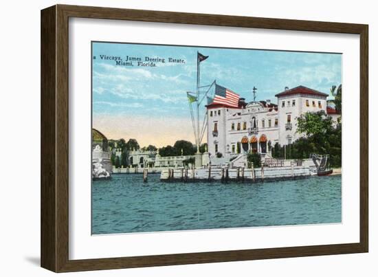 Miami, Florida - Villa Vizcaya, James Deering Estate Scene-Lantern Press-Framed Art Print