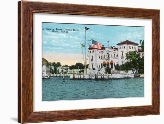 Miami, Florida - Villa Vizcaya, James Deering Estate Scene-Lantern Press-Framed Art Print