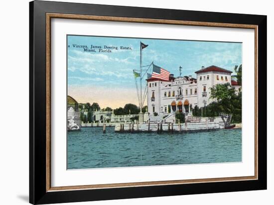 Miami, Florida - Villa Vizcaya, James Deering Estate Scene-Lantern Press-Framed Art Print