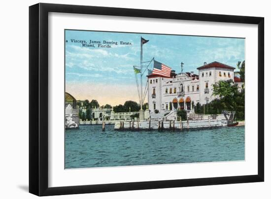 Miami, Florida - Villa Vizcaya, James Deering Estate Scene-Lantern Press-Framed Art Print