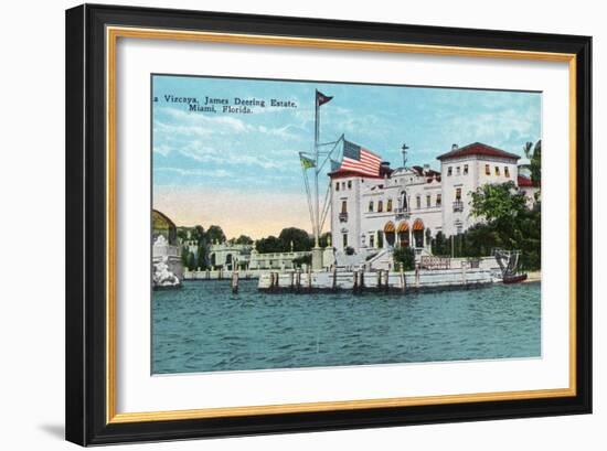 Miami, Florida - Villa Vizcaya, James Deering Estate Scene-Lantern Press-Framed Art Print