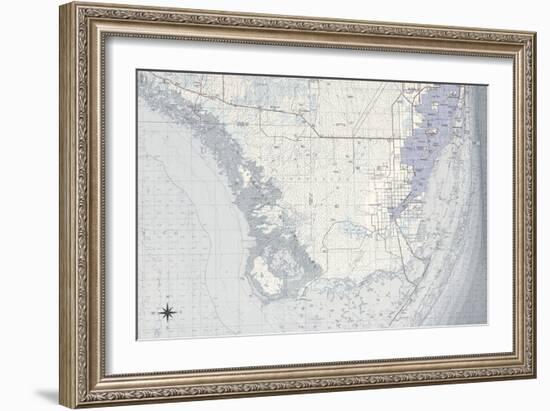 Miami Map B-GI ArtLab-Framed Giclee Print