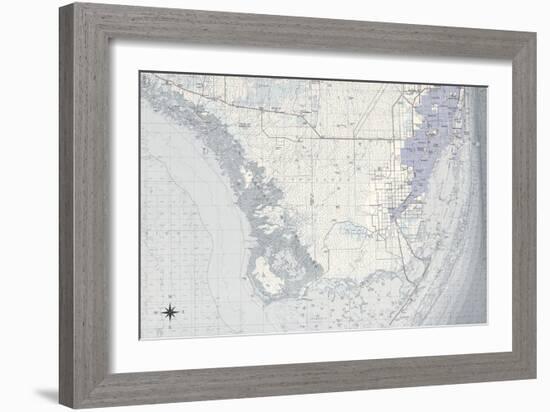 Miami Map B-GI ArtLab-Framed Giclee Print