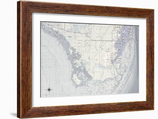 Miami Map B-GI ArtLab-Framed Giclee Print