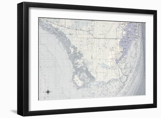 Miami Map B-GI ArtLab-Framed Giclee Print
