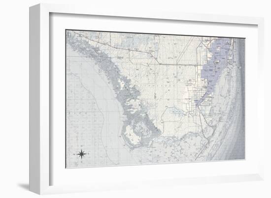 Miami Map B-GI ArtLab-Framed Giclee Print
