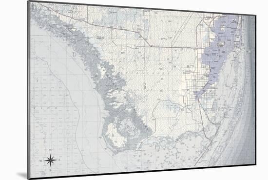 Miami Map B-GI ArtLab-Mounted Giclee Print