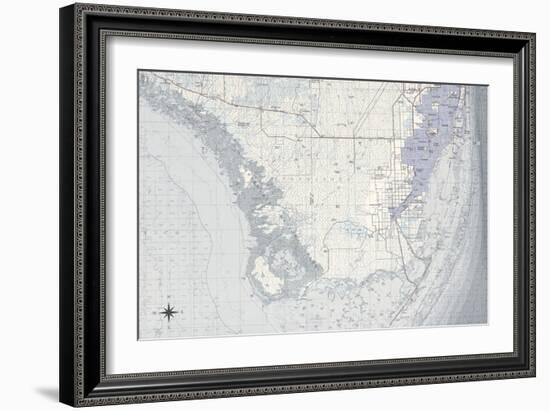 Miami Map B-GI ArtLab-Framed Giclee Print