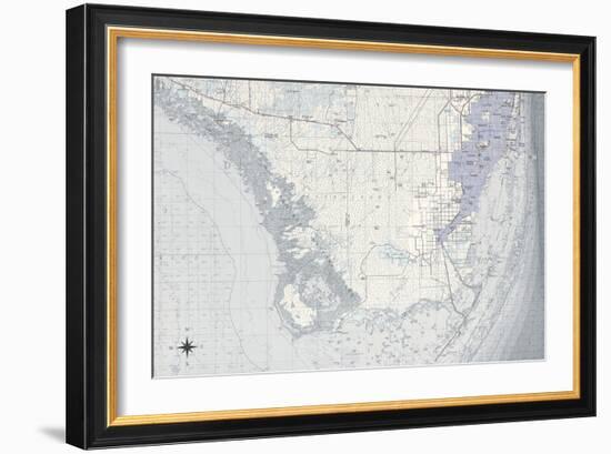 Miami Map B-GI ArtLab-Framed Giclee Print