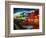 Miami Ocean Drive with Mint Cadillac-Markus Bleichner-Framed Art Print