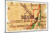 Miami Old Map-Pontuse-Mounted Art Print