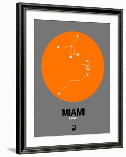 Miami Orange Subway Map-NaxArt-Framed Art Print