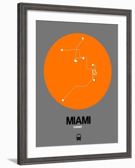 Miami Orange Subway Map-NaxArt-Framed Art Print