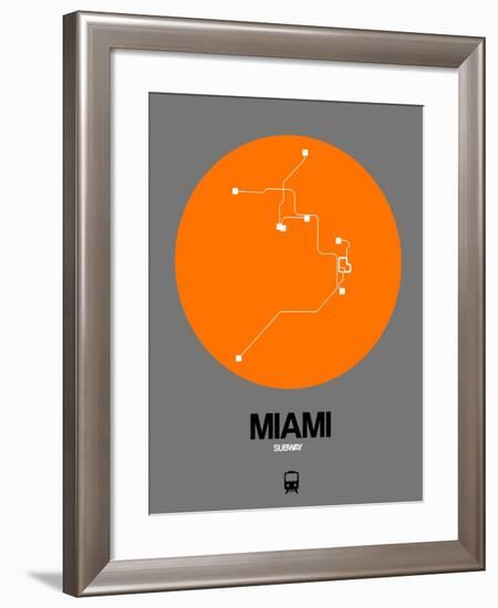 Miami Orange Subway Map-NaxArt-Framed Art Print