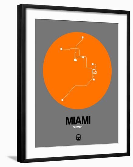 Miami Orange Subway Map-NaxArt-Framed Art Print