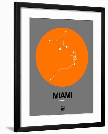 Miami Orange Subway Map-NaxArt-Framed Art Print