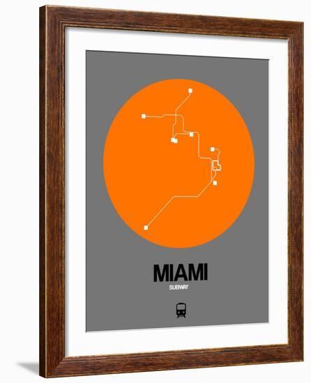 Miami Orange Subway Map-NaxArt-Framed Art Print