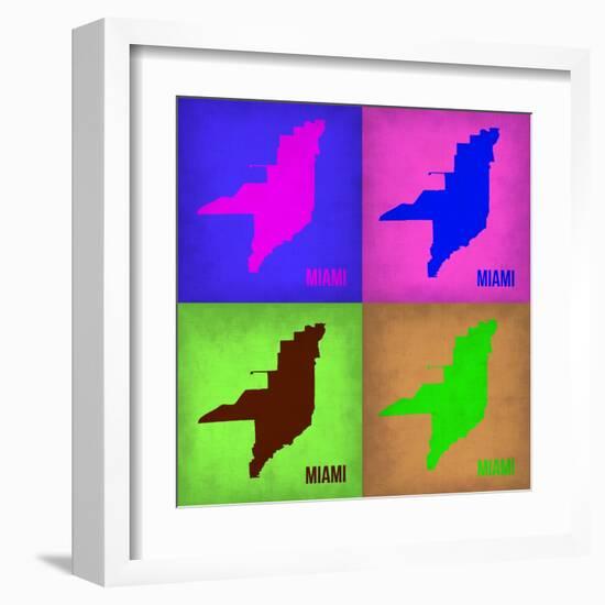 Miami Pop Art Map 1-NaxArt-Framed Art Print