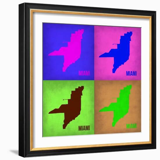 Miami Pop Art Map 1-NaxArt-Framed Art Print